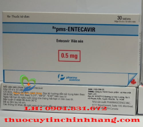 Thuốc PMS-Entecavir 0.5mg giá bao nhiêu