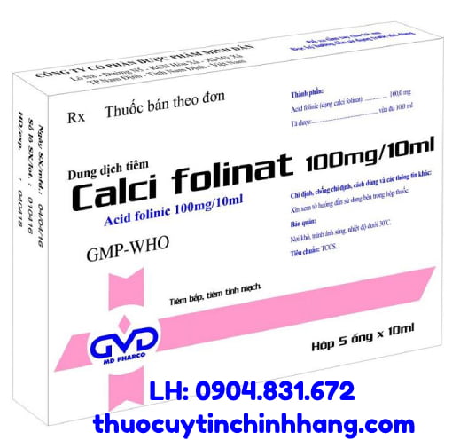 Thuốc Calci Folinat 100mg/10ml giá bao nhiêu
