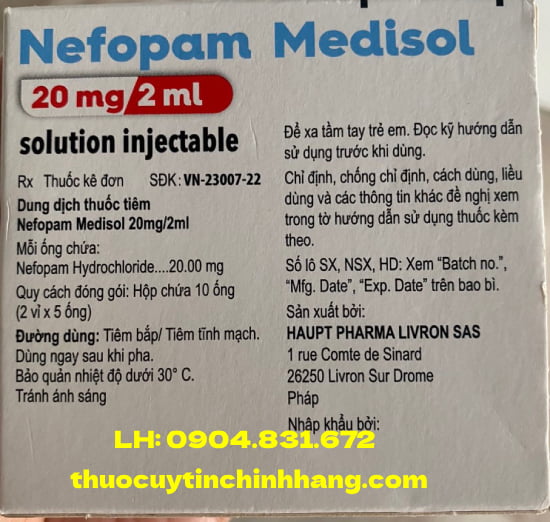 Thuốc Nefopam medisol giá bao nhiêu